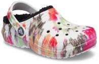 Crocs Classic Tie Dye Lined Graphic Clog Kids Black / Multi