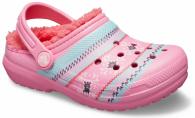  Crocs Classic Printed Lined Clog Kids Pink Lemonade