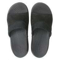 Crocs Swiftwater Leather Slide M Black / Black