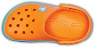 Kids Crocband™ Rainbow Band Clog Blazing Orange