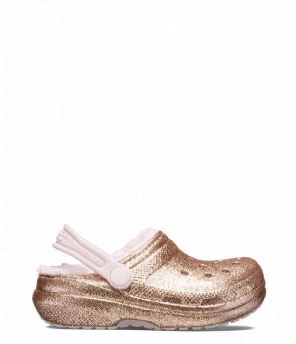 Crocs Classic Lined Glitter Clog Kids