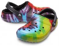 Crocs Classic Lined Tie Dye Clog Multi/Black