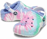 Crocs Baya Lined Tie Dye Graphic Clog Kids Pink Lemonade/Multi