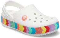 Crocs Crocband Chevron Beaded Clog Kids White