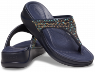 Crocs Boca Medallion Wedge Flip Deep Navy